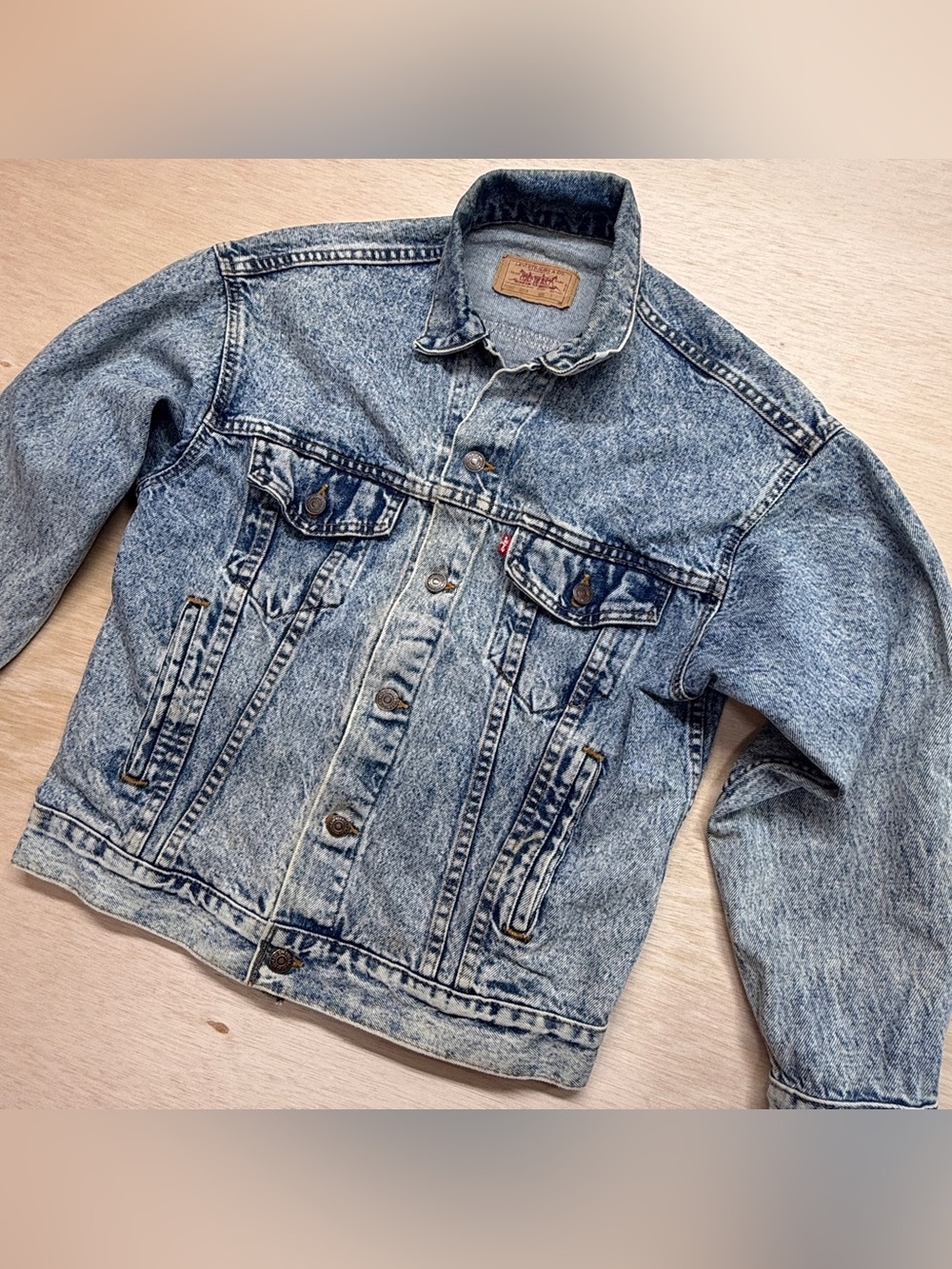 Vintage 80s 90s Levi’s 70507 0219 Acid Wash Denim Trucker Jacket Unisex Size Sma